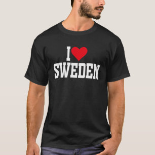 I Heart Sweden with Red heart I love Sweden T-Shirt