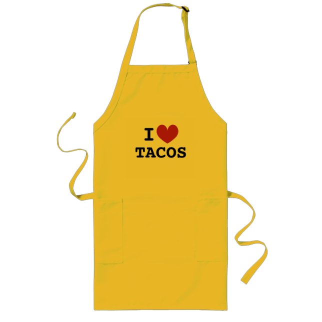 I heart tacos | i love Mexican food custom kitchen Long Apron (Front)