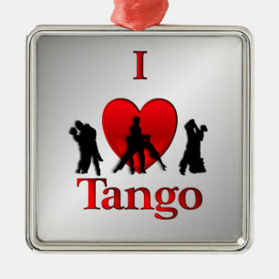 I Heart Tango Dance Metal Ornament