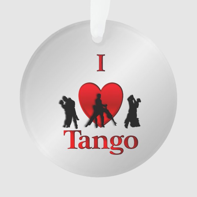 I Heart Tango Dance Ornament (Front)