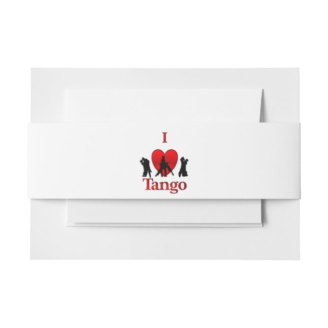I Heart Tango Invitation Belly Band (Front Example)