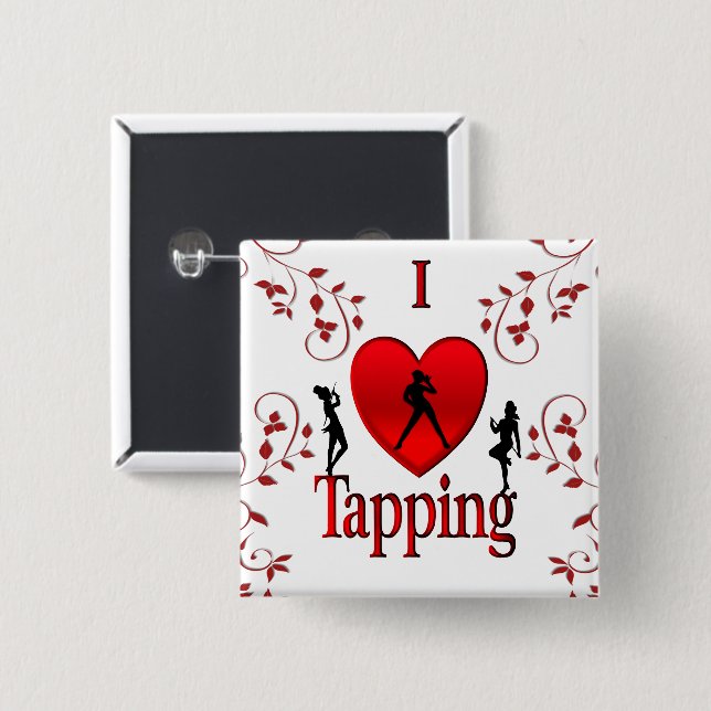 I Heart Tap Dance 15 Cm Square Badge (Front & Back)