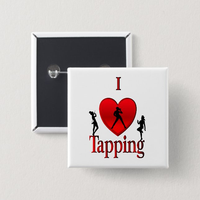 I Heart Tap Dance 15 Cm Square Badge (Front & Back)