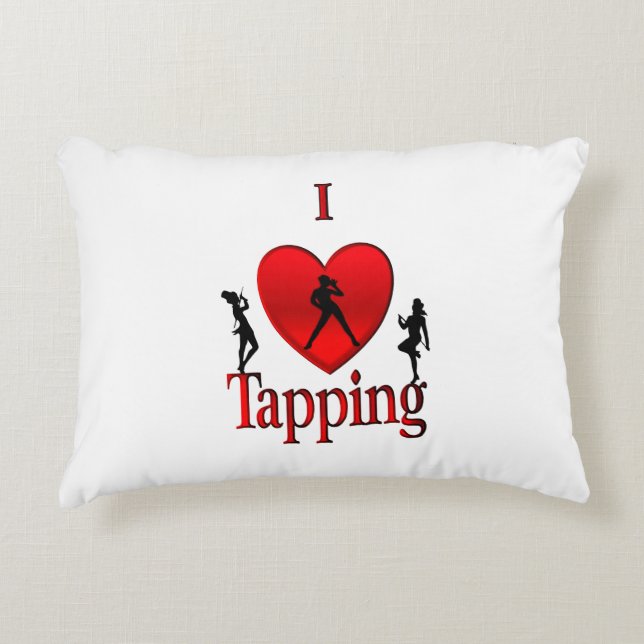 I Heart Tap Dance Decorative Cushion (Front)