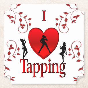 I Heart Tap Dance Paper Coaster