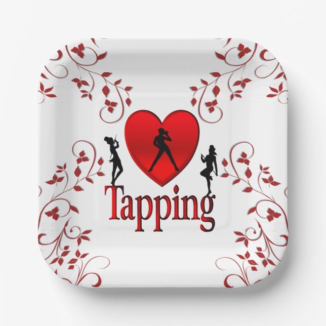 I Heart Tap Dance Paper Plate (Front)