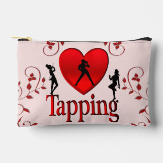 I Heart Tap Dance Pink Accessory Pouch