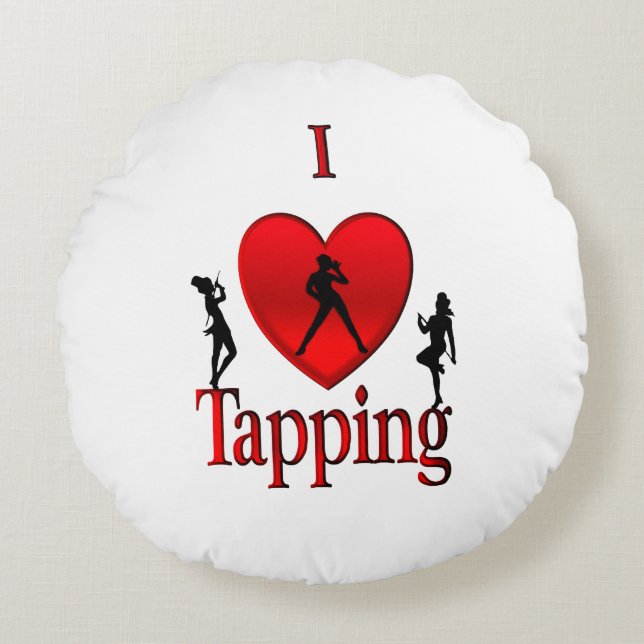 I Heart Tap Dance Round Cushion (Front)