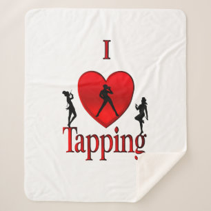 I Heart Tap Dance Sherpa Blanket