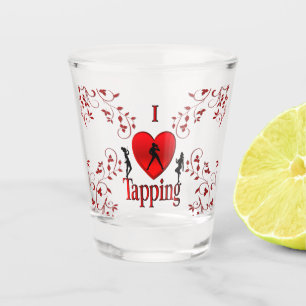 I Heart Tap Dance Shot Glass
