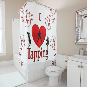 I Heart Tap Dance Shower Curtain