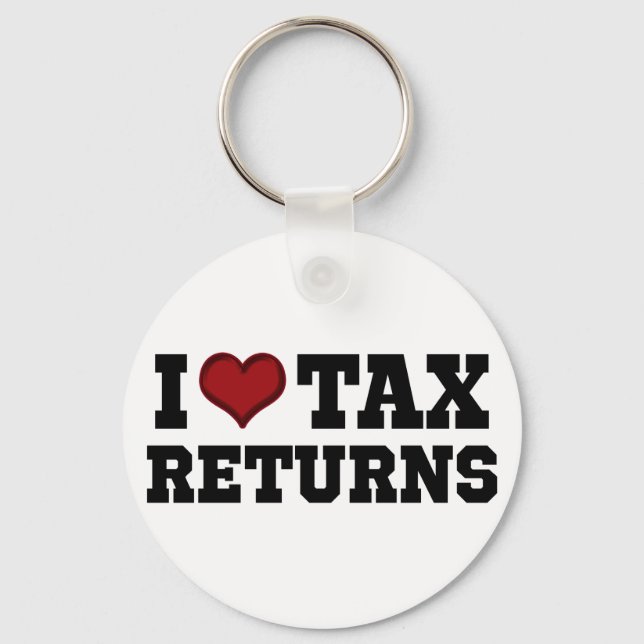 I Heart Tax Returns Key Ring (Front)
