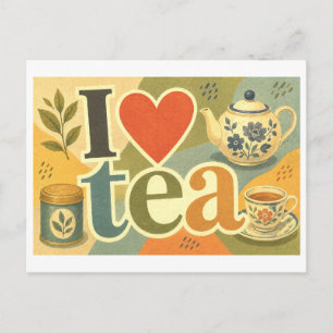 "I [Heart] Tea" Postcard
