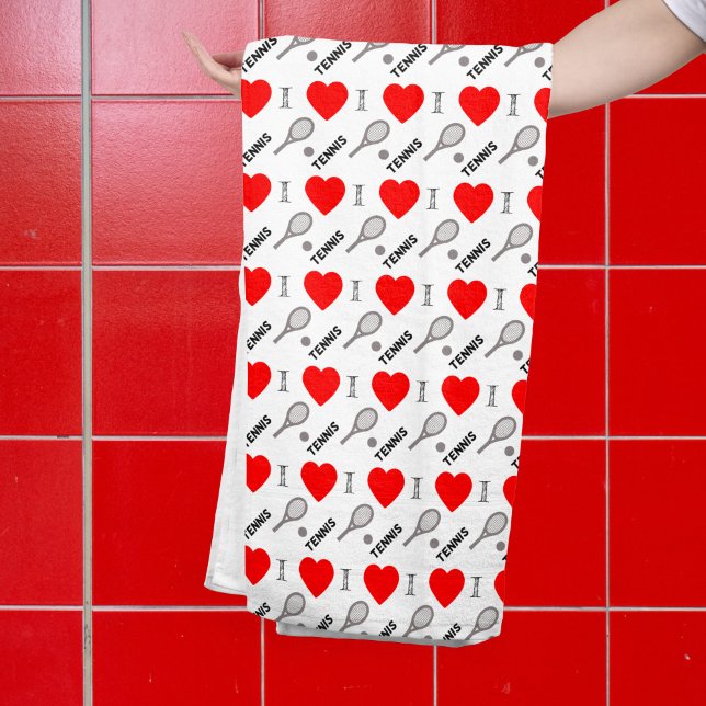 I heart tennis -pattern bath towel set (Creator Uploaded)