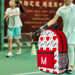 I heart tennis -pattern printed backpack