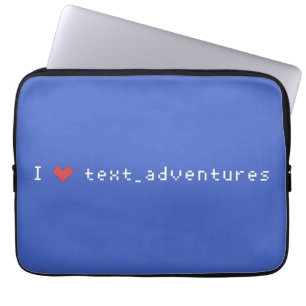 I heart text adventures laptop sleeve