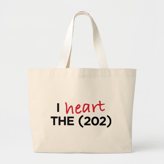 I heart the (202) large tote bag (Front)