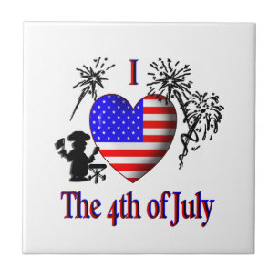 I Heart the 4th of July Ceramic Tile