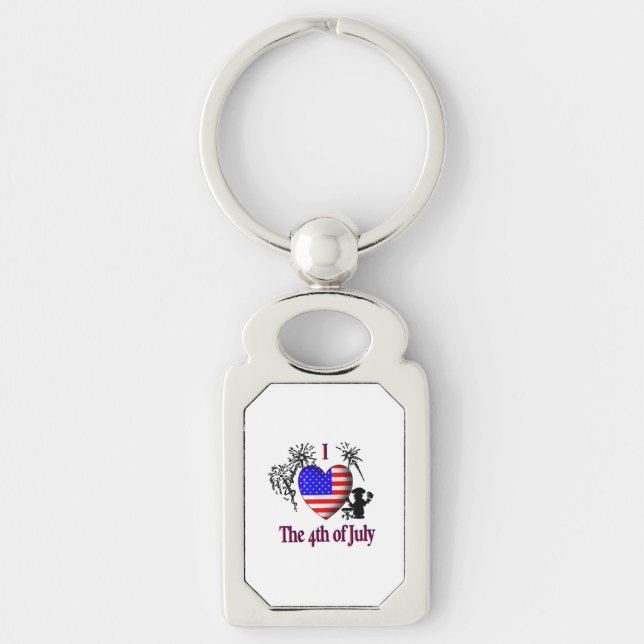 I Heart the 4th of July Key Ring (Front)