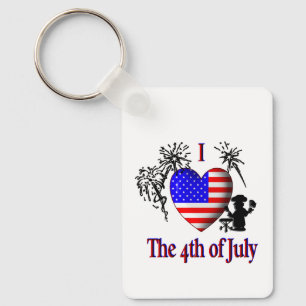 I Heart the 4th of July Key Ring