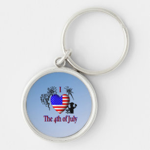 I Heart the 4th of July Key Ring
