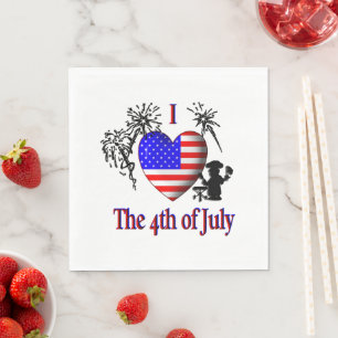 I Heart the 4th of July Napkin