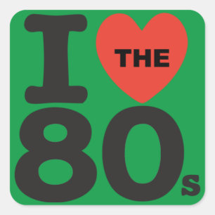 I Heart The 80s Classic Green Sticker