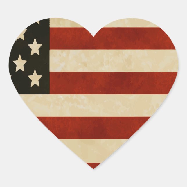 I Heart the American Flag Sticker (Front)