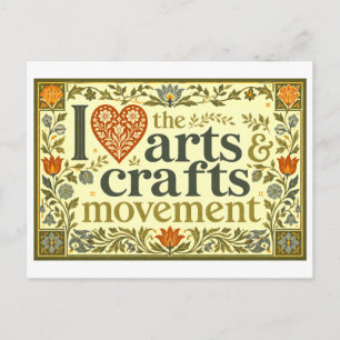 "I [Heart] the Arts & Crafts Movement" Postcard