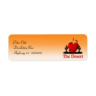 I Heart The Desert Return Address Label