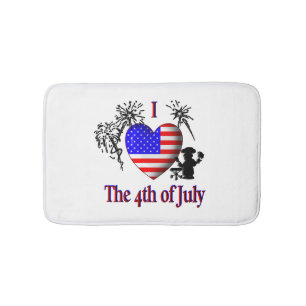 I Heart The Fourth of July Bath Mat