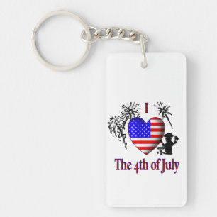 I Heart The Fourth of July Key Ring