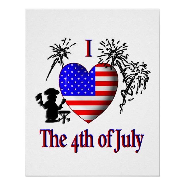I Heart The Fourth of July Poster (Front)