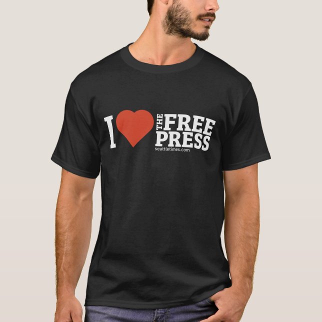 I Heart the Free Press Men's T-Shirt (Front)