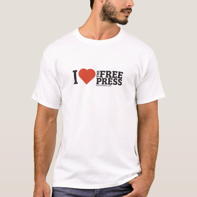 I Heart the Free Press Men's T-Shirt (Front)