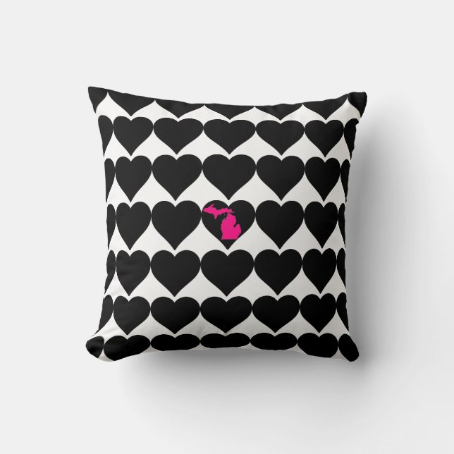 I Heart the Great Lakes - heart pattern Cushion (Front)