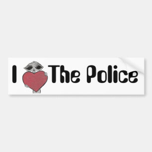 I Heart The Police Alien Bumper Sticker