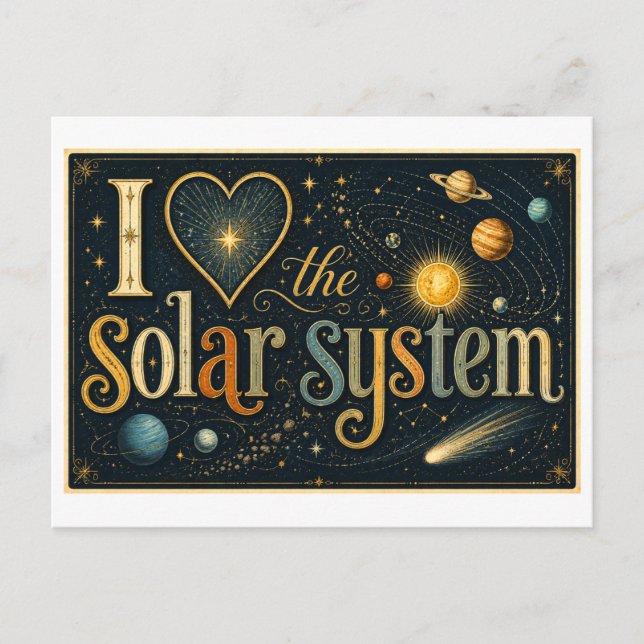"I [Heart] the Solar System" Postcard (Front)