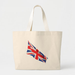 I Heart the UK/Union Jack Flag Large Tote Bag