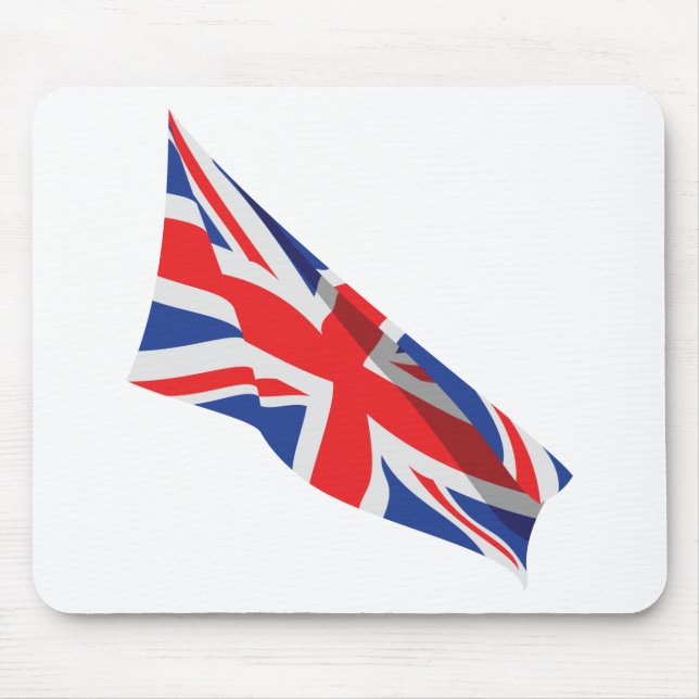 I Heart the UK/Union Jack Flag Mouse Pad (Front)