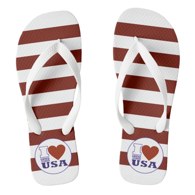 I "Heart" The USA Thongs (Footbed)