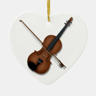 I Heart the Violin Charming Musical Instrument Ceramic Ornament