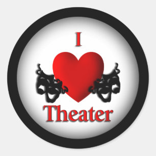I Heart Theatre Classic Round Sticker