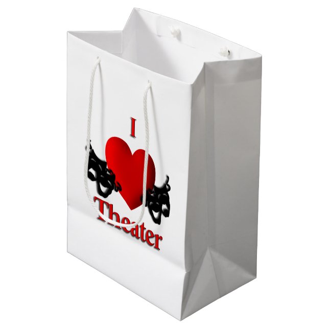 I Heart Theatre Medium Gift Bag (Front Angled)