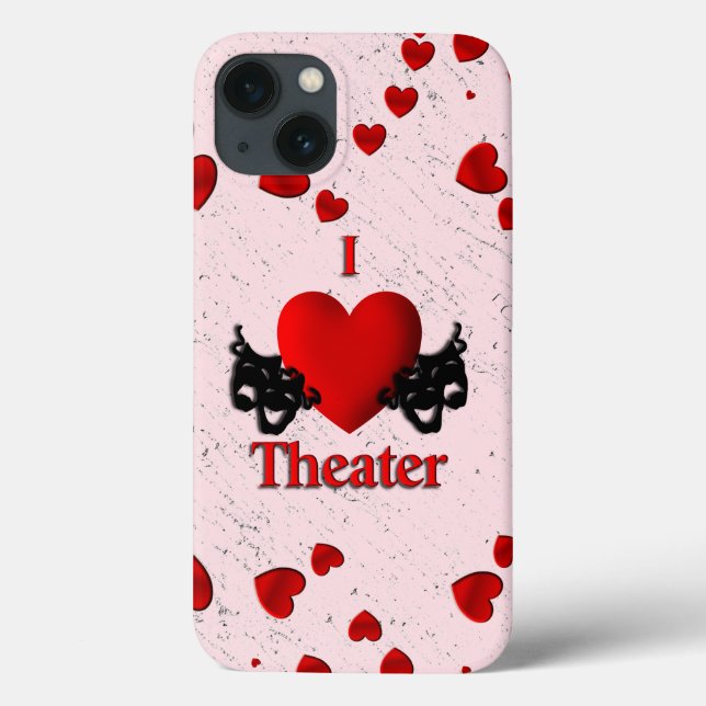 I Heart Theatre Pink Case-Mate iPhone Case (Back)