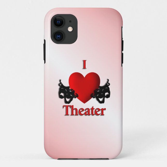 I Heart Theatre Pink Case-Mate iPhone Case (Back)