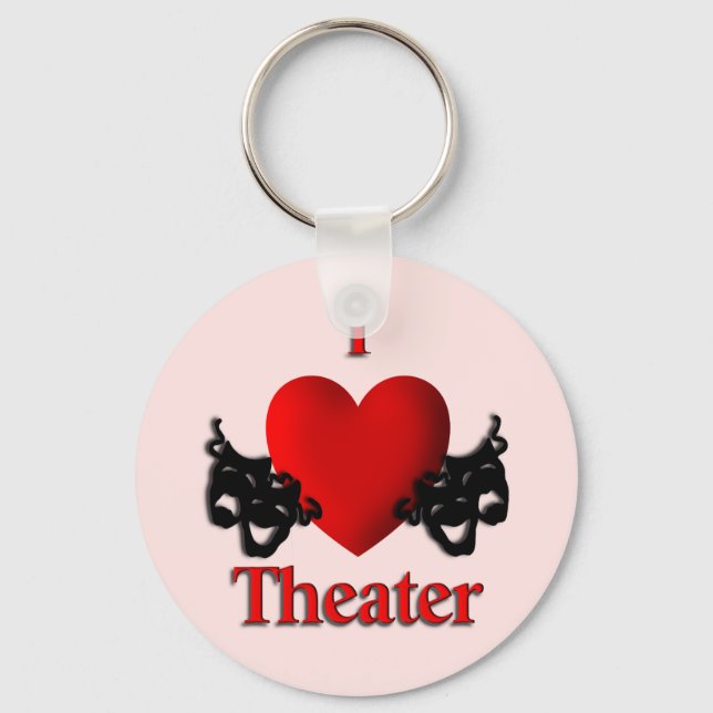 I Heart Theatre Pink Key Ring (Front)