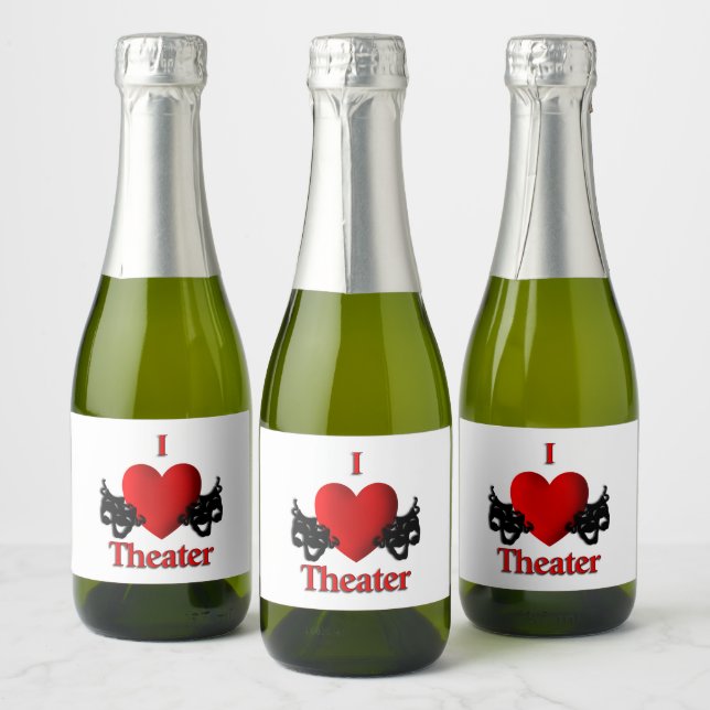 I Heart Theatre Sparkling Wine Label (Bottles)