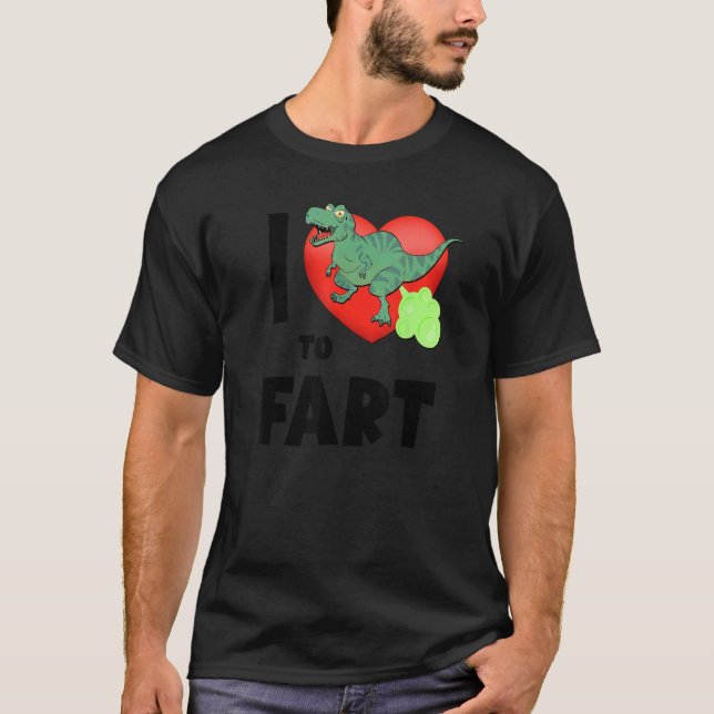 I Heart To Fart  Far Kids & Adults Dinosaur Fart T-Shirt (Front)