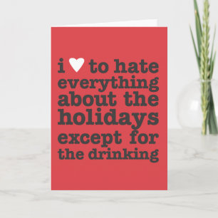i heart to hate holidays holiday card